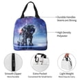 thumbnail image 3 of KLL Astronauts Start Running Print Insulated Lunch Bag Women, Reusable Cute Tote Lunch Box for Adult & Men, Leakproof Cooler Lunch Bags for Work Office Travel Picnic, 3 of 5
