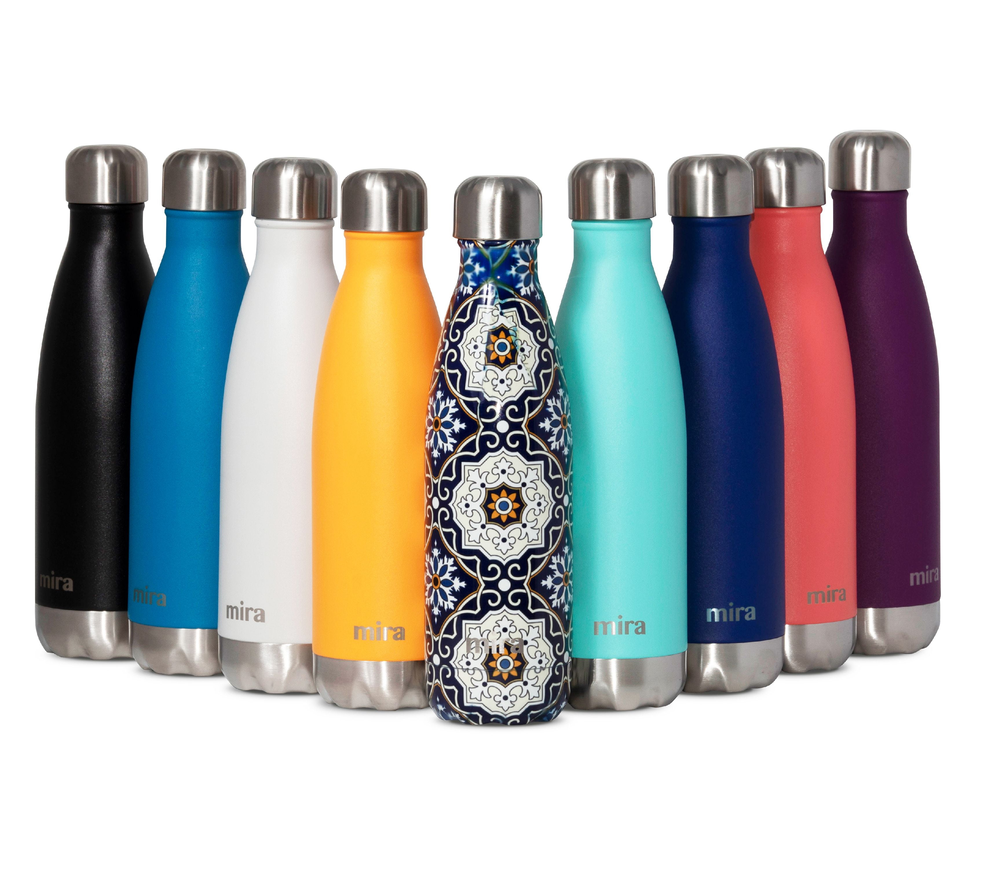 MIRA Vacuum Insulated Travel Water Bottle Leakproof Double Walled Stainless Steel Cola Shape