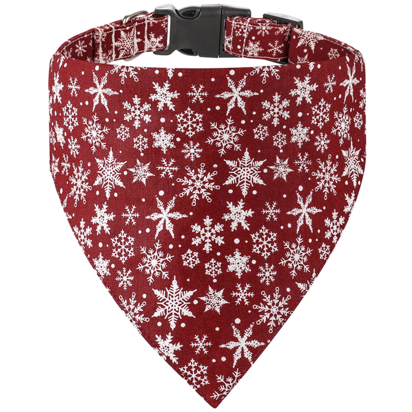 Deyuer Pet Collar Snowflake Pattern Dress-up Adjustable Breakaway Cats Dogs Collars Bandana for Christmas