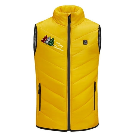 Meresysid Kids Toddler Boys Girls Heated Vest Winter Warm Heated Jackets USB Intelligent Constant Temperature Heated Windproof Plus Size Coat Winter 2 Heated Jacket Coat Yellow