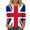 Blue, variant on WREESH Womens Great Britain Uk Flag T-Shirts Vintage Printed Round Neck 3/4 Sleeve T-Shirt Patriotic Graphic Tees Loose Casual Pullover Blouse Tops Blue