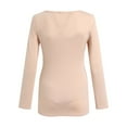 thumbnail image 4 of T-shirt de Maternité pour Femmes Ourlet Uni Manches Longues Col Rond Basique Allaitement, 4 of 5