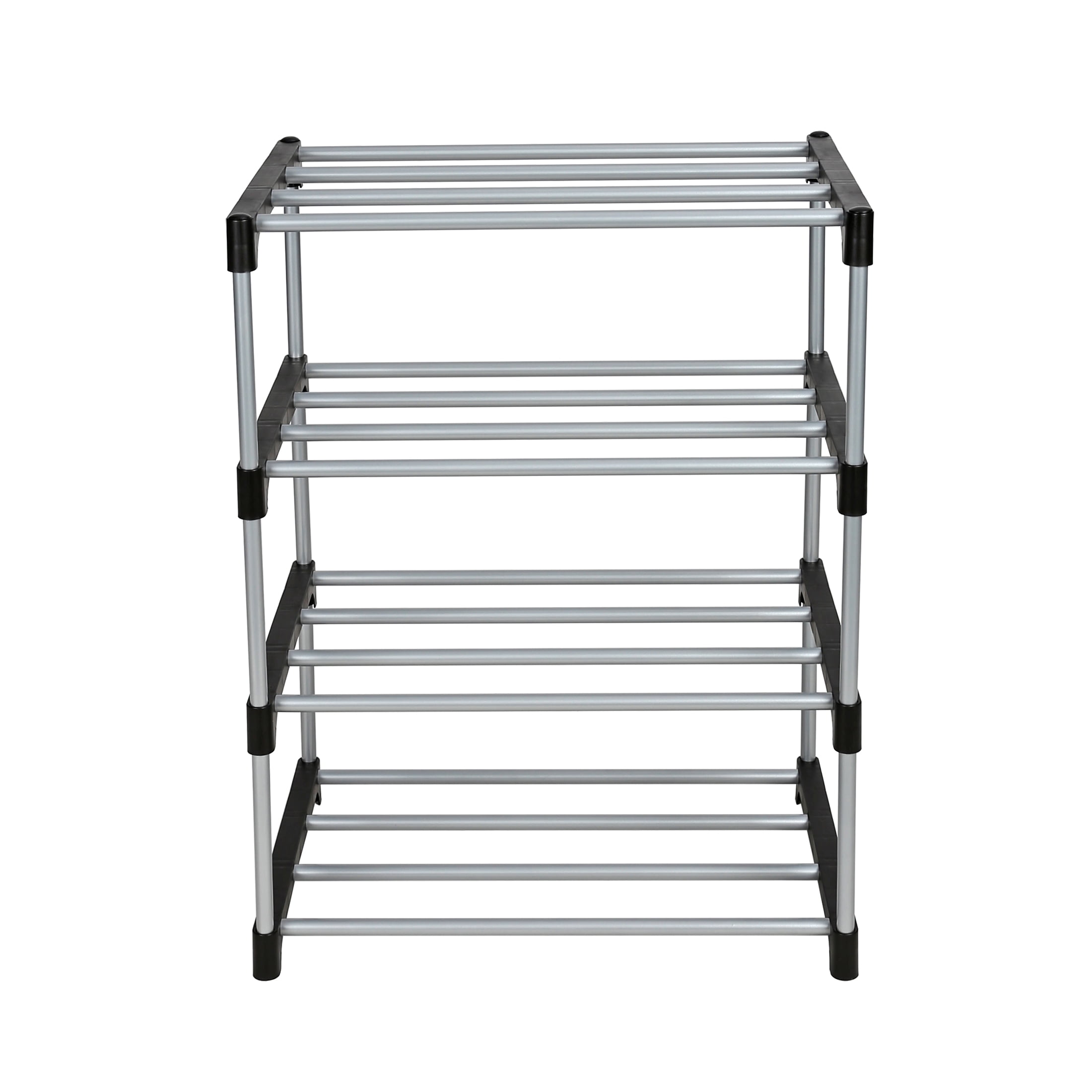 Better Homes Gardens Farmhouse 3 Tier Shoe Rack Gray 30IN Wx 12 IN Dx 18IN H Holds up to 12 Pairs Walmart