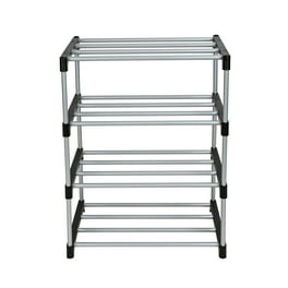 Honey Can Do 4 Tier White Metal Shoe Rack And Accessories Storage White Basement Garage Walmart
