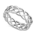 thumbnail image 1 of 925 Sterling Silver Platined Celtic Tressé Bande Femmes Anneau, 1 of 2