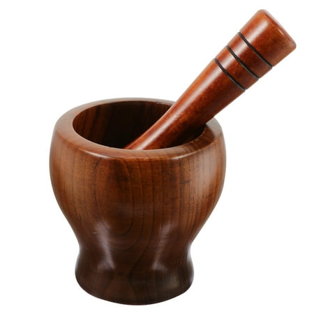 

1 Set Wooden Garlic Mortar and Pestle Garlic Grinders Kitchen Utensil (Tall)