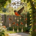 thumbnail image 6 of Vintage Bird Wind Chime With Crystal Suncatcher Prisms, Metal Hanging Windchime, Outdoor Porch Garden Window Decor, Sympathy Memorial & Housewarming Gift, 6 of 6