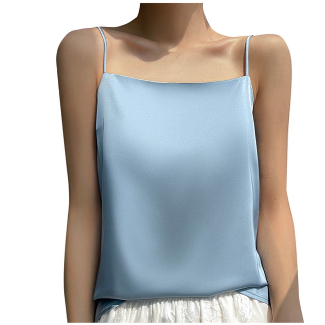 Timegard Womens Camisole Tank Tops Spaghetti Strap Sleeveless Shirts Solid Color Comfy Soft Tops