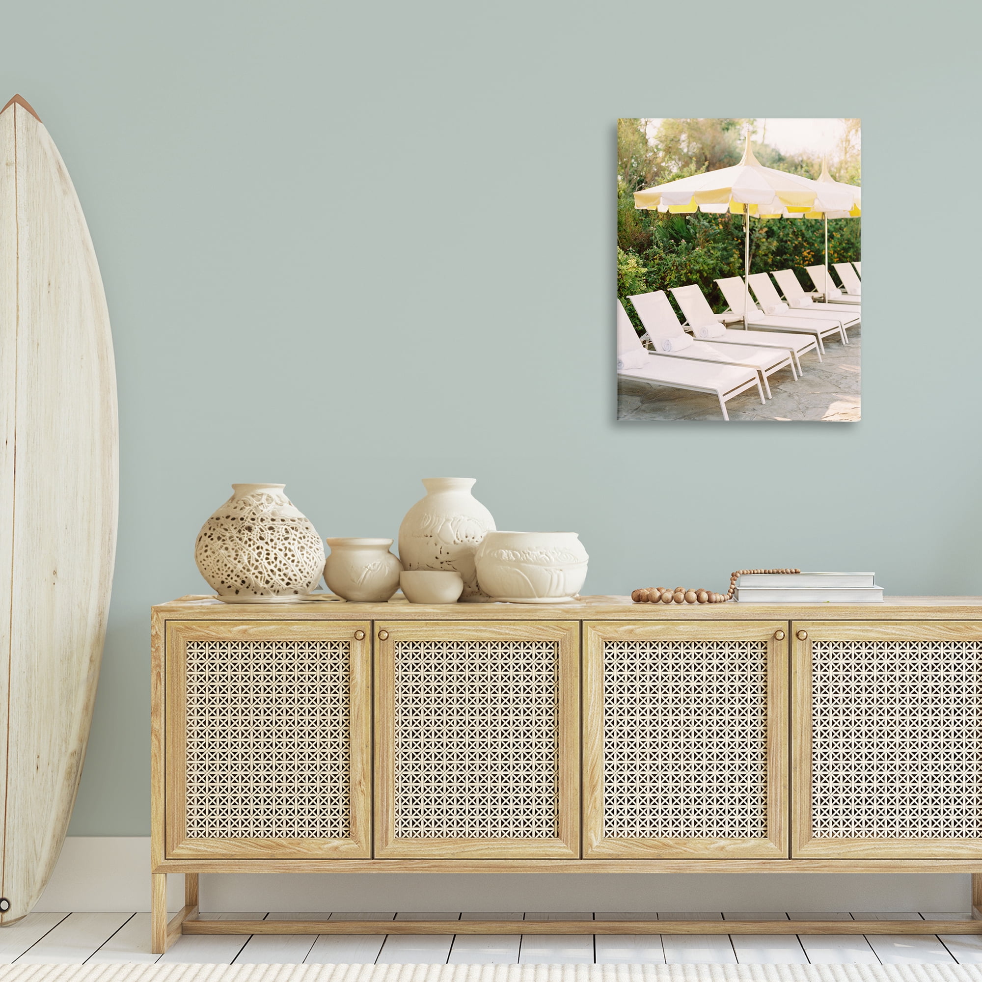 Stupell Industries Summer Pool Chairs Landscape Photography Gallery Wrapped Canvas Art Print Wall Art, 24 x 30