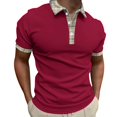 thumbnail image 1 of Cathalem Polos Ajustés pour Hommes Polo à Manches Courtes Moderne, Rouge m, 1 of 4