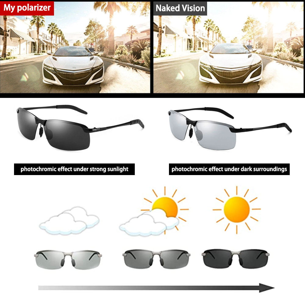 VOKING Intelligent Color-Changing Polarized Sunglasses Male Day and Night Driving Driving Fishing Sunglasses 