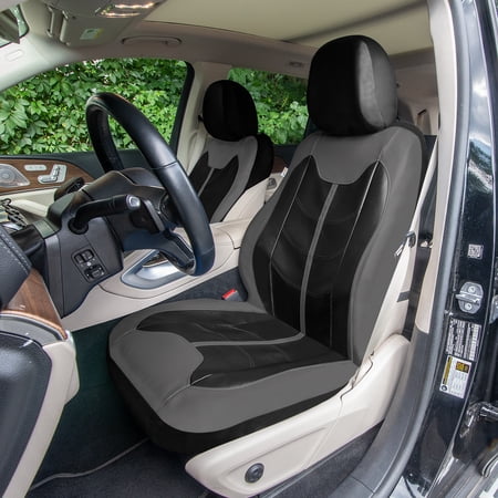 Universal Fit Car Seat Cover – Full Set of Automotive Seat Covers Luxurious Leatherette Seat Covers Water-resistant Seat Protector for Cars Trucks SUVs and Vans Car Accessories