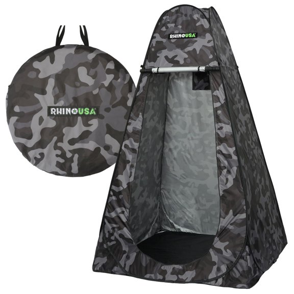 Rhino USA Tienda de campaña portátil para cambiar privacidad, ducha para acampar al aire libre, inodoro de campamento, refugio contra la lluvia para playa y camping, ligero y resistente, configuración