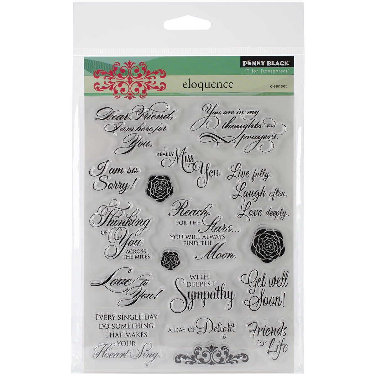 Penny Black 30-350 N//A Clear Stamps 5-Inch X7-Inch-Sentiment Collection