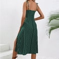 thumbnail image 5 of BiZtdJrK Spaghetti Strap Dresses for Women 2025 Fashion Polka Dot Midi Dress Sleeveless Side Slit Summer Sundress Beach Vacation Outfits Army Green M, 5 of 8