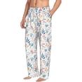 thumbnail image 2 of Uemuo Tulips Flowers Pattern Men's Wide Leg Palazzo Lounge Pants with Pockets Light Weight Loose Comfy Casual Pajama Pants-Large, 2 of 9