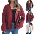 thumbnail image 1 of Sentmoon Fall Clothes for Women Oversized V Neck Long Sleeve Womens Sweaters Cardigan Solid Color Loose Cute Outfits for Women with Pocket Winter for Work Appropriate Sweater White M, 1 of 5