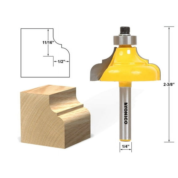 Yonico Classical Ogee Edging and Molding Router Bit Large - 1/4" Shank - 13186q