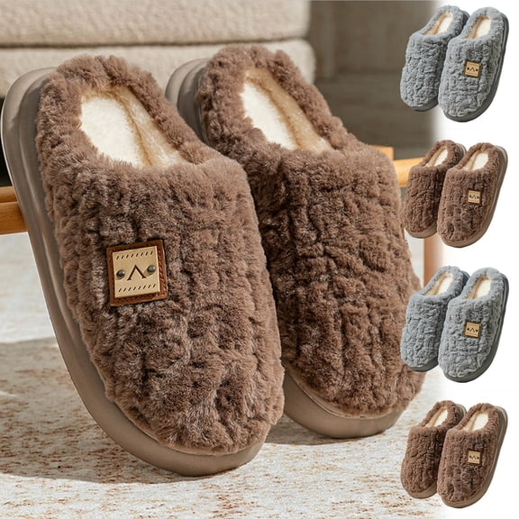 Lenago Winter Warm Slippers for Women Cozy Platform Soft Foam Slippers Indoor Comfortable House Shoes Slipper Winter Indoor Household Shoes for Cold Weather