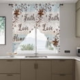 thumbnail image 4 of Retro Country Stars Swag Valances for Windows 2 Pack Faith Love Home Berries Farmhouses Blue Swag Kitchen Curtains 63 Inches Long Rod Pocket Short Window Treatment for Kitchen Bathroom 36"x63", 4 of 9