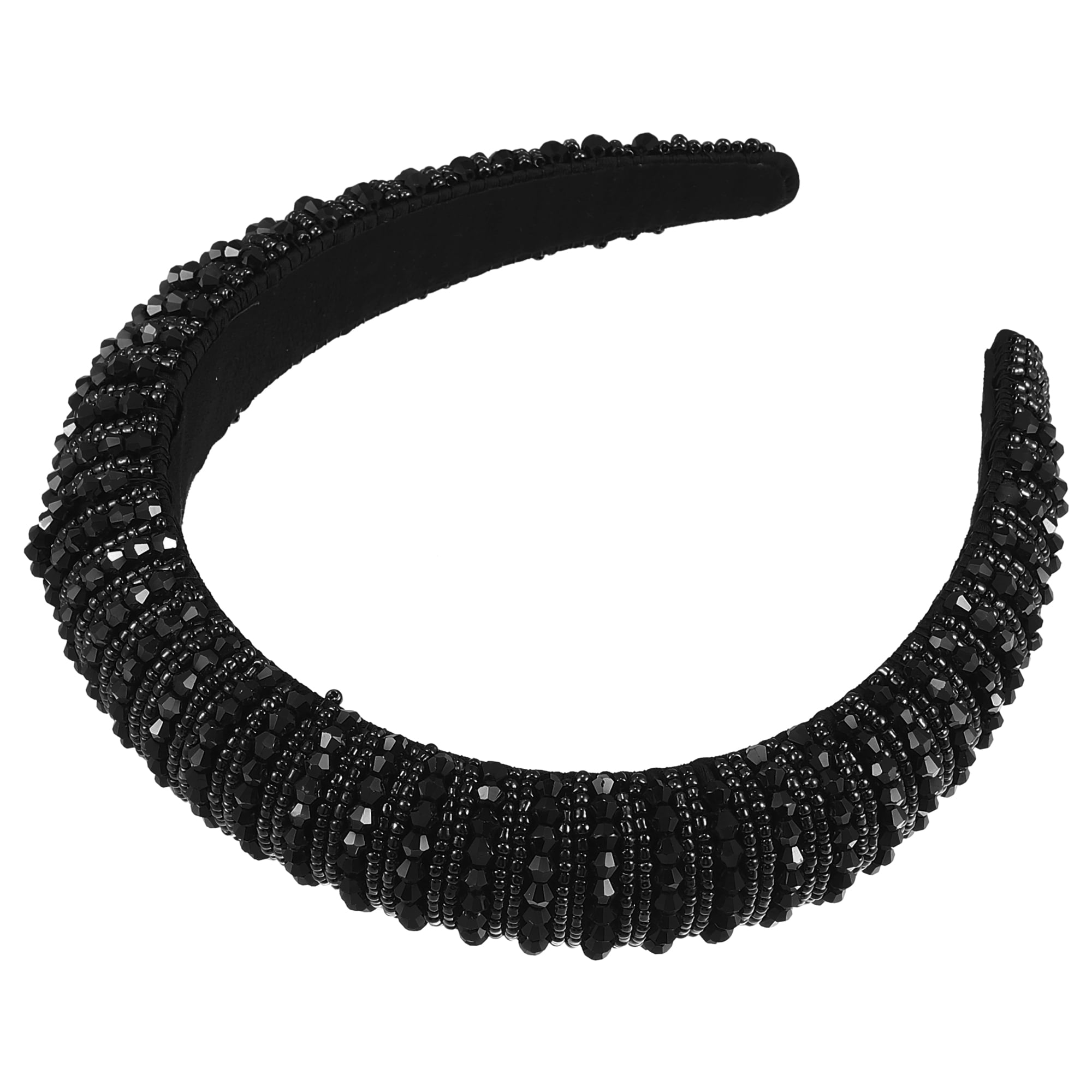 Unique Bargains Crystal Headband Rhinestone Hairband for Women Black 1. ...