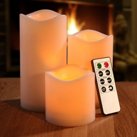 Flameless Candle Lights Battery Operated Included Set Of 3 Flameless Candle Lights Battery Operated Included Set Of 3 Weatherproof Outdoor And Indoor