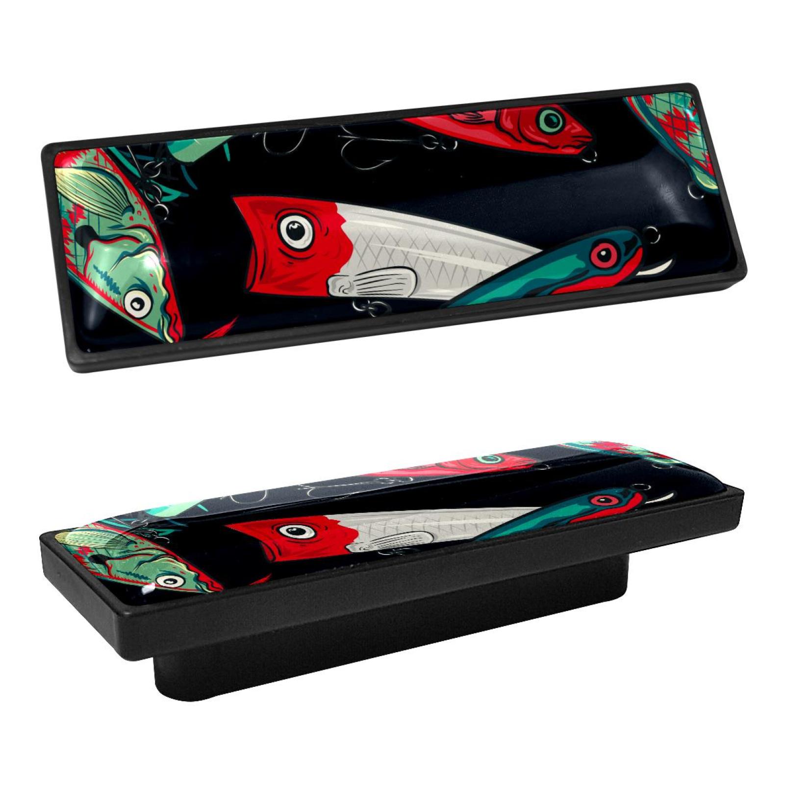 4 Pcs Rectangle Handle Cupboard Knob Drawer Pulls Handle