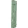 thumbnail image 3 of Ekena Millwork 10 1/2"W x 38"H Americraft Three Board (2 Batten) Exterior Real Wood Joined Board-n-Batten Shutters w/ Z-Bar (Per Pair), Track Green, 3 of 10