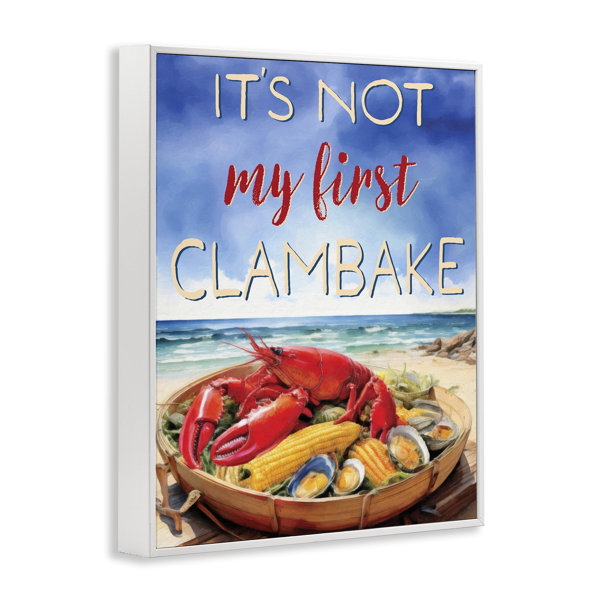 Stupell Industries Not My First Clambake White Framed Giclee Art, design by Grotto Studios