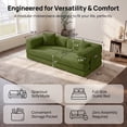 thumbnail image 5 of 78.8" Convertible Sofa Bed,Corduroy Futon Couch with Storage Pocket,Folding Pull Out Futon Sofa,No Assembly Boneless Couch for Living Room,Black, 5 of 5