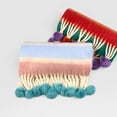thumbnail image 5 of Women's Rainbow Striped Scarf Soft Winter Warm Thick Shawl Gifts with Pom, 5 of 6