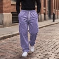 thumbnail image 5 of Baggy Sweatpants Men Open Bottom Joggers Lounge Pants Lightweight Drawstring Waist 4 Pockets Corduroy Loose Workout Athletic Jogger Wide Leg Casual Streetwear Fall Winter Fashion, 5 of 7