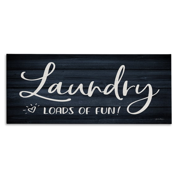 Stupell Industries Loads of Fun Laundry Typography Painting Gallery Wrapped Canvas Art Print Wall Art, 40 x 17