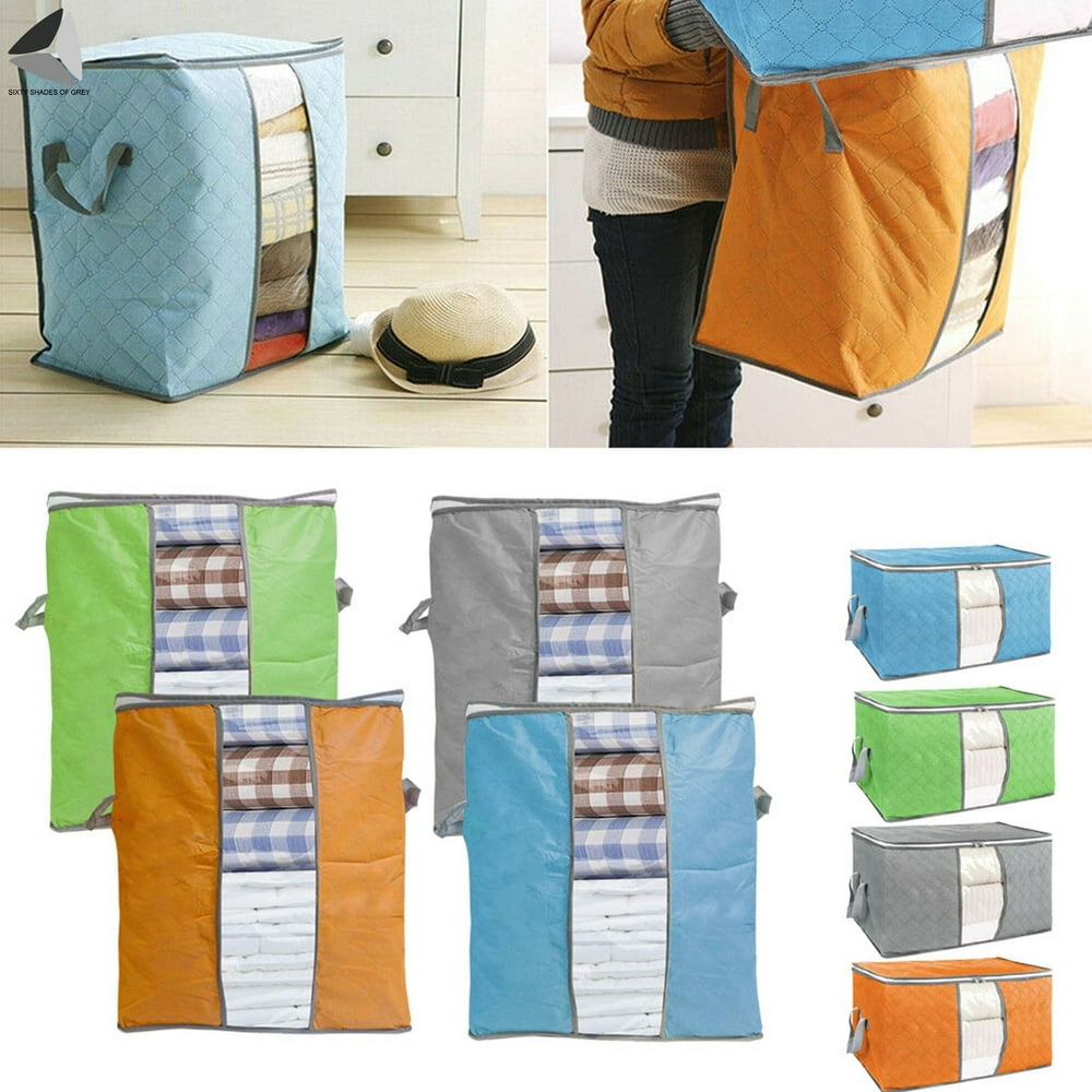 Sixtyshades 3 Pcs Large Capacity Clothes Storage Bag Foldable Zipper