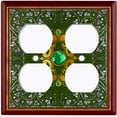 thumbnail image 3 of Metal Light Switch Plate Cover Elegant Maroon Green Floral Vine Frame FRA031, 3 of 13