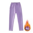 thumbnail image 4 of Pandaie 1-14T Girls Fleece Lined Leggings Winter Warm Soft Thermal Pants Full Length Kids Tights Trousers Clothes Purple 13-14 Years, 4 of 5