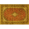 thumbnail image 1 of Ahgly Company Machine Washable Indoor Rectangle Medallion Yellow Traditional Area Rugs, 6' x 9', 1 of 4