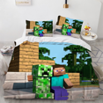 thumbnail image 1 of siniker Bedding Set Kids Quilt Cover 3D Cartoon Playing Bed Cover Set with Pillowcase and Zipper Closure, 1 of 2