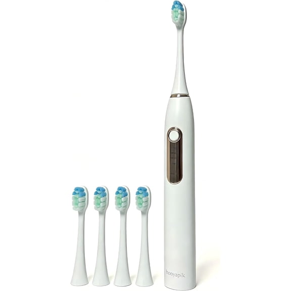 Hooyapik 38000 VPM Sonic Electric Toothbrush Set with 6 Brush Heads-2 Minute Timer-4 Cleaning Settings，IPX7 Waterproof,Lightweight and USB Rechargeable Toothbrush for Oral Care