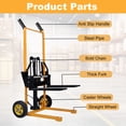 thumbnail image 5 of Small Manual Forklift Hydraulic Stacker, Portable Material Lift Truck with Adjustable Forks and Fixed Legs, 440 Lbs Straight Wheel Stacker Truck (Without Pallets), 5 of 8