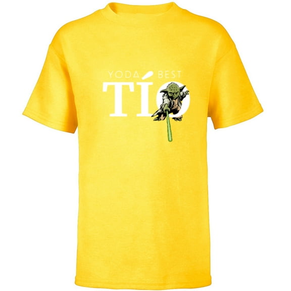 Star Wars Yoda Lightsaber Best Tío Birthday Día del Padre - Short Sleeve T-Shirt for Kids - Customized-Yellow