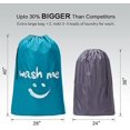 thumbnail image 4 of 2 pack Xl Wash Me bolsa de lavandería de viaje, organizador de ropa sucia lavable a máquina, lo suficientemente grande como para guardar 4 cargas de lavandería, fácil de colocar una cesta de lavanderí Feliz Sencillez, 4 of 5