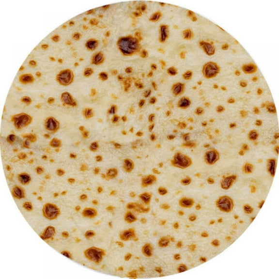 Burritos Tortilla Blanket for Adult and Kids, Comfort Wearable Blanket, Novelty Round Food Blanket for Everyone Yellow Blanket