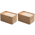 thumbnail image 2 of Organizador Sujetadores Caja Almacenamiento Plegable para Pantalones Vaqueros Doméstico Tela (caqui L) 2 Uds., 2 of 5