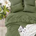 thumbnail image 3 of California King Size Comforter Set with Sheets Olive Green - 7 Pieces Cal King Bed in a Bag Boho Bedding Sets, Dark Green Fringe Bed Set with Comforter, Sheets, Pillowcases & Shams, 3 of 20