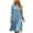 Blue, variant on QUNYINEY Midi Dresses for Women Plus Size 3/4 Sleeve Casual A Line Shirt Dress Button Loose Fit Collared Solid Flowy Dresses