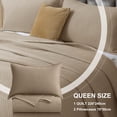 thumbnail image 6 of CJC Quilted Duvet Cover Set 3-Piece – Soft All-Season Bedspread with 2 Pillow Shams (220x240 cm / 87x94 in, Khaki), 6 of 10