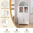 thumbnail image 4 of 71'' Tall Arched Pantry Storage Cabinet, Legahome Kitchen Pantry with 1 Drawer & 9 Shelves & 4 Doors & Adjustable Shelves, Kitchen Pantry Storage Cabinet for Dining Living Room, White, 4 of 11