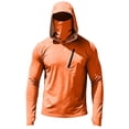 thumbnail image 6 of Inglocry Men's UPF 50+ Sun Hoodie with Mask Fishing Shirts UV Protection Long Sleeve, Quick Dry Hooded Rash Guard Hikingwith Zipper Pocket Orange 3XL, 6 of 6