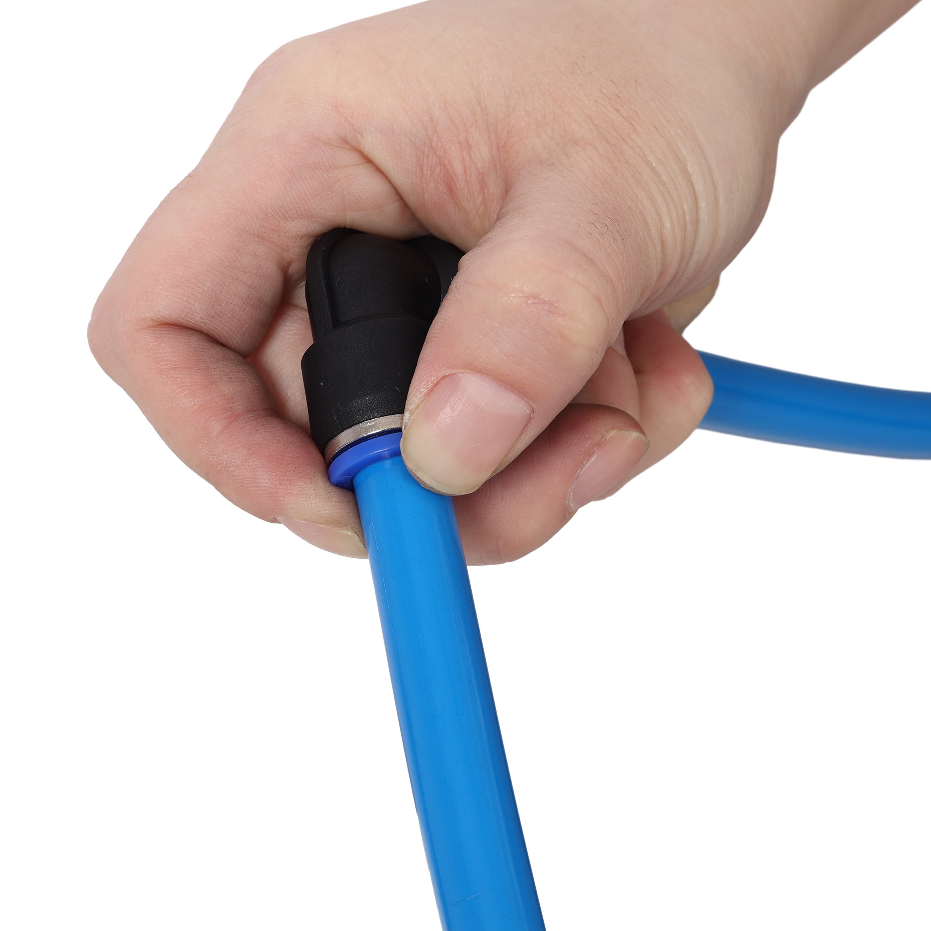 1/2 Inch OD×60 Feet PU Air Tube Kit,Garage Air Compressor Accessories Kit,Industrial Type Quick Connect Coupler and Plug,Blue Tubing